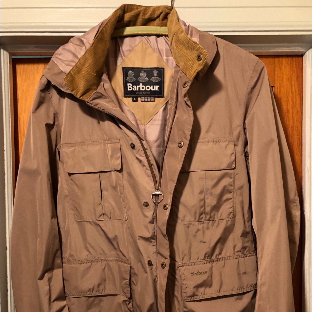 Barbour Dress Tartan Lightweight Hooded Windbreaker Jacket L